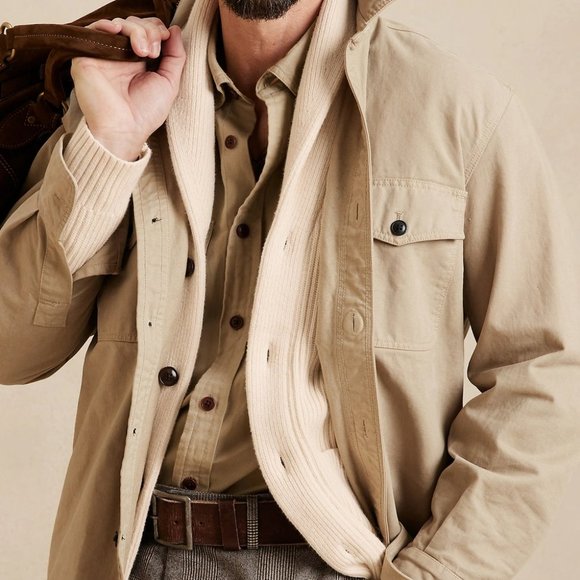 Banana Republic Organic Cotton Shawl-Collar Ribbed Cardigan - Picture 13 of 13